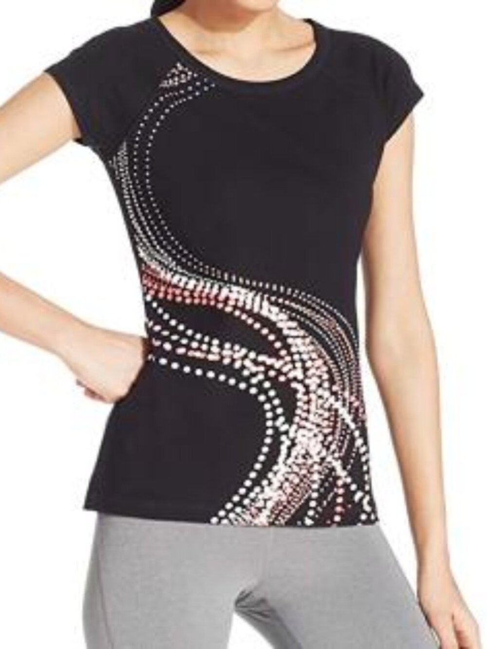 Ideology Womens Graphic Short Sleeve Tee
